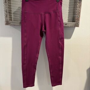 Zella Burgundy High-Waist Athletic Leggings